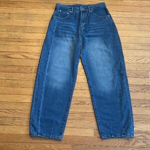 Women's Blue Barrell Leg Boyfriend Jeans Size 6 Baggy